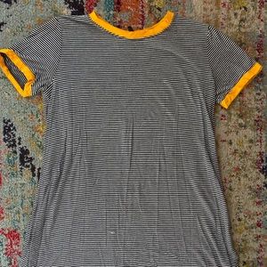 Black & white striped t-shirt dress